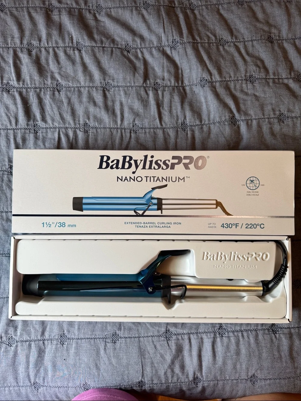BaBylissPRO extended barrel Nano Titanium Curling Iron